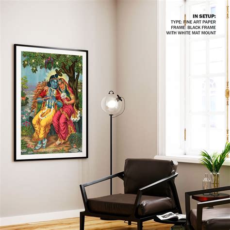 Radha Krishna Painting Painting & Wall Art Print by Raja Ravi Varma ...