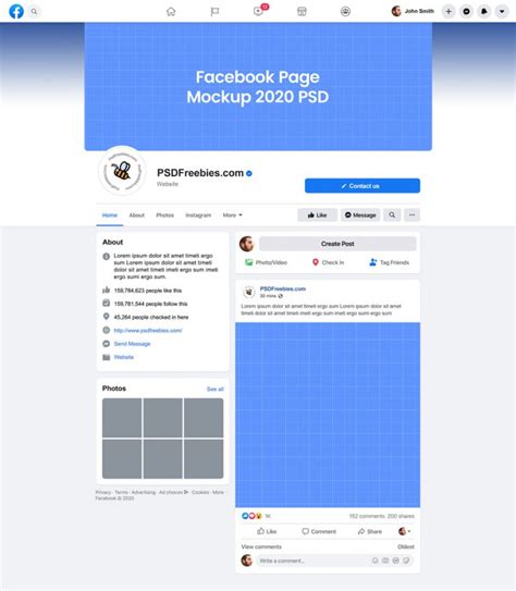 Facebook Page Mockup 2020 PSD | PSDFreebies.com