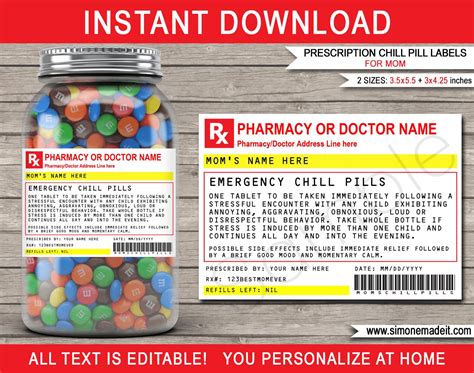 Prescription Labels Template – PARAHYENA