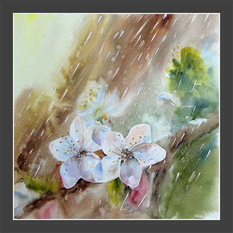 Flowers in the rain by stokrotas.deviantart.com | Watercolor flowers, Flower sketches, Floral art