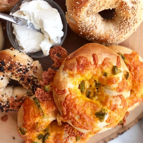 Sourdough Bagels With Different Toppings - More Momma!