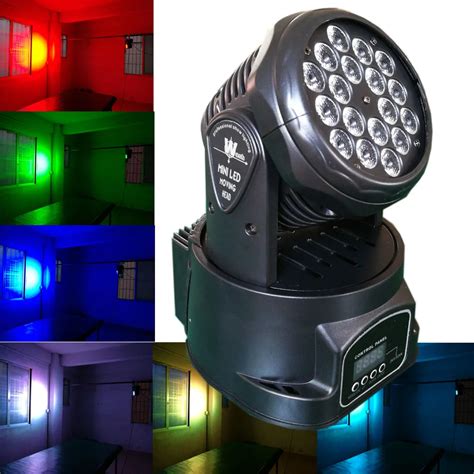 2pcs/lot Mini Led Wash 18x3W RGB Moving Head Light/Led Moving Head 18x3W with DMX-in Stage ...