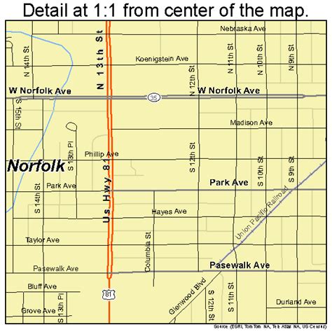 Norfolk Nebraska Street Map 3134615