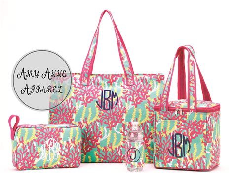 NEW Beach Bag Set Reef Collection Beach Tote Bag by AmyAnneApparel