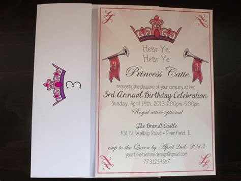 Princess Royal Birthday Invitations via Etsy. | Birthday party invitation wording, Royal ...