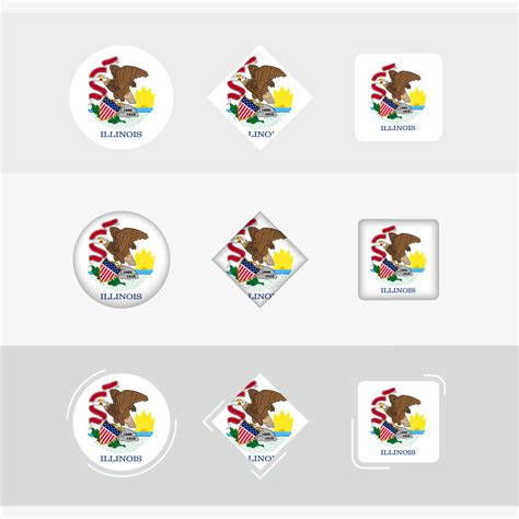 Illinois flag icons set, vector flag of Illinois. 22980984 Vector Art ...