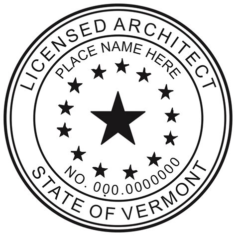 VERMONT Pre-inked Licensed Architect Stamp - Winmark Stamp & Sign - Stamps and Signs