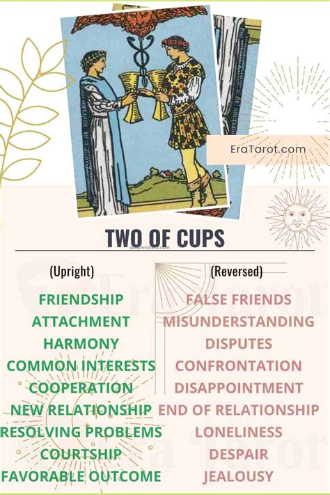 The Two of Cups Meaning, Reversed, Yes and No, Love Life – Eratarot