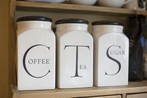 Free Stock Photo 11625 Set of labelled jars for tea, sugar and coffee ...