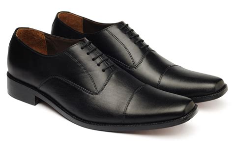 HANDMADE MEN BLACK OXFORD SHOES, MENS BLACK DRESS SHOES, MEN REAL LEATHER SHOES - Dress/Formal