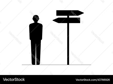 Icon of a man standing at a crossroads Royalty Free Vector