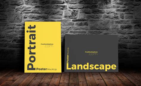 Free Landscape & Portrait Poster Mock-Up