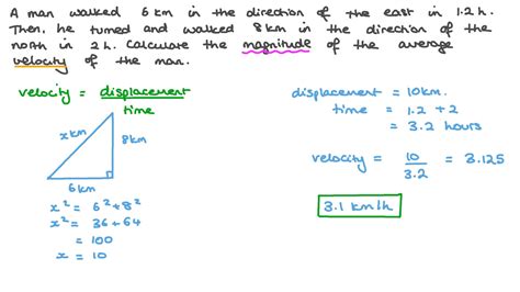 Question Video: Finding the Magnitude of Velocity of a Journey | Nagwa