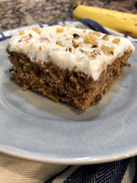 Banana Walnut Cake with cream cheese frosting - CookingwithDFG