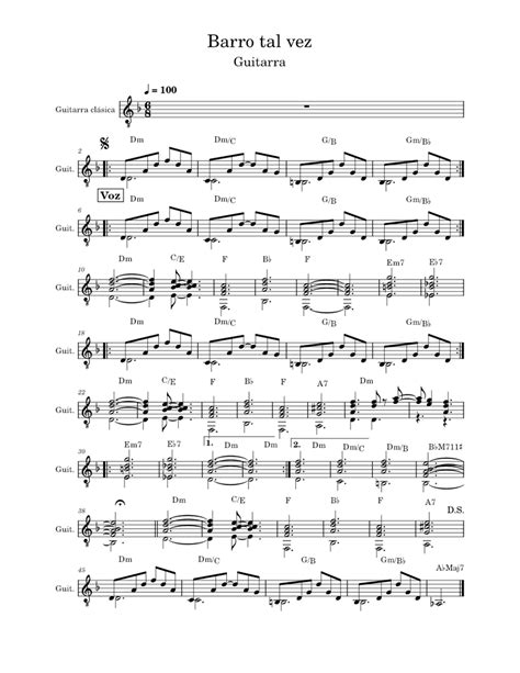 Barro tal vez Sheet music for Guitar (Solo) | Musescore.com