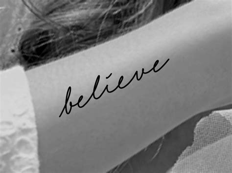 Believe Temporary Tattoo / word tattoo / script tattoo / handwriting tattoo