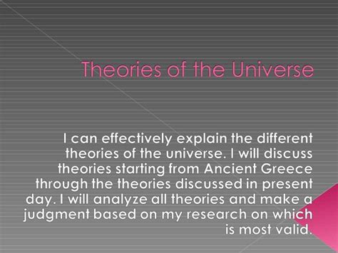 Theories of the Universe