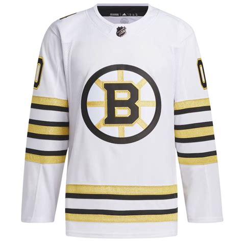 Boston Bruins 100th Anniversary Custom Jersey White Jersey Teams