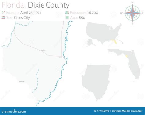 Map Of Dixie County In Florida Cartoon Vector | CartoonDealer.com ...