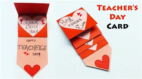 How To Make A Greeting Card For Teacher's Day - Handmade Cards For Teachers Day | Hand Made ...