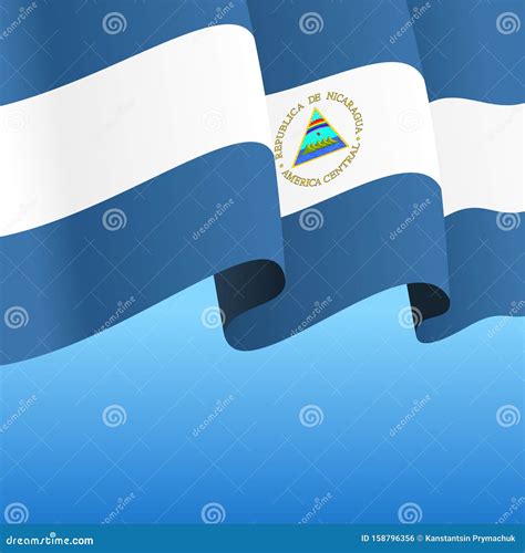 Nicaraguan Flag Wavy Abstract Background. Vector Illustration. Stock ...