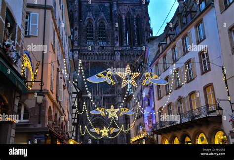 Strasbourg Christmas market lights Stock Photo - Alamy