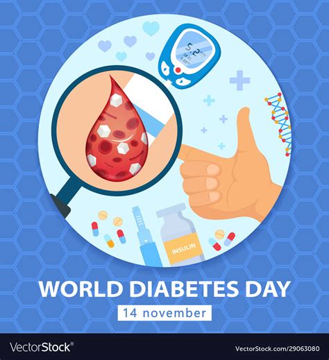 World diabetes day 14 november poster design Vector Image