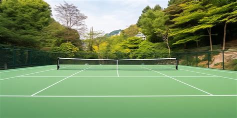 Premium Photo | Tennis Court Surface Installation