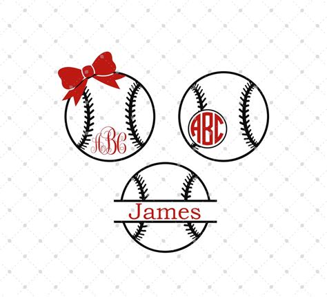 Baseball SVG Cut Files Baseball Monogram Frame SVG cut files