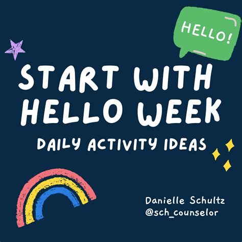 Start With Hello Week Daily Activity Ideas 2021