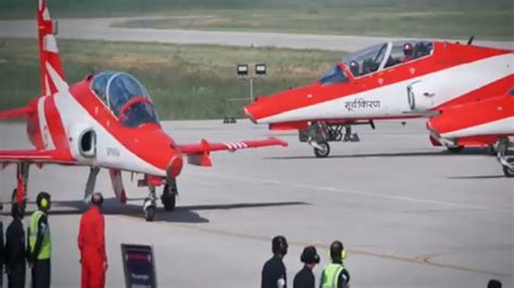 India's Surya Kiran Aerobatic Team Thrill Spectators During Jammu Air Show