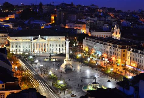 Rossio Square in the Night, Lisbon Stock Photo - Image of culture, european: 24795982