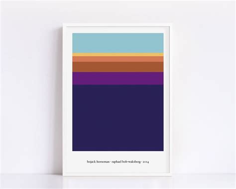 Bojack Horseman minimalist colour palette print A4 | Etsy