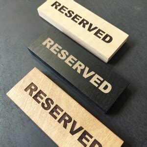 Reserved Sign for Restaurants Cafes, Wooden Tabletop Sign Customizable ...