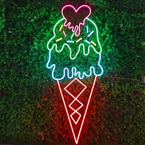 Ice Cream Neon Sign Perfect Addition To Your Ice-cream Shop