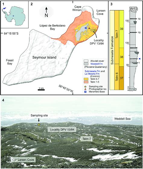 Location of Seymour Island (Antarctica) and stratigraphy of its NE ...