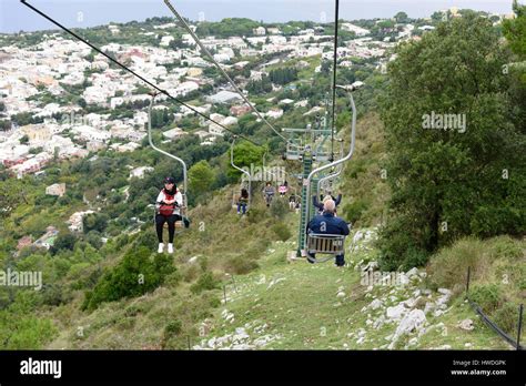 The chairlift to Monte Solero on Anacapri Island Italy Stock Photo - Alamy