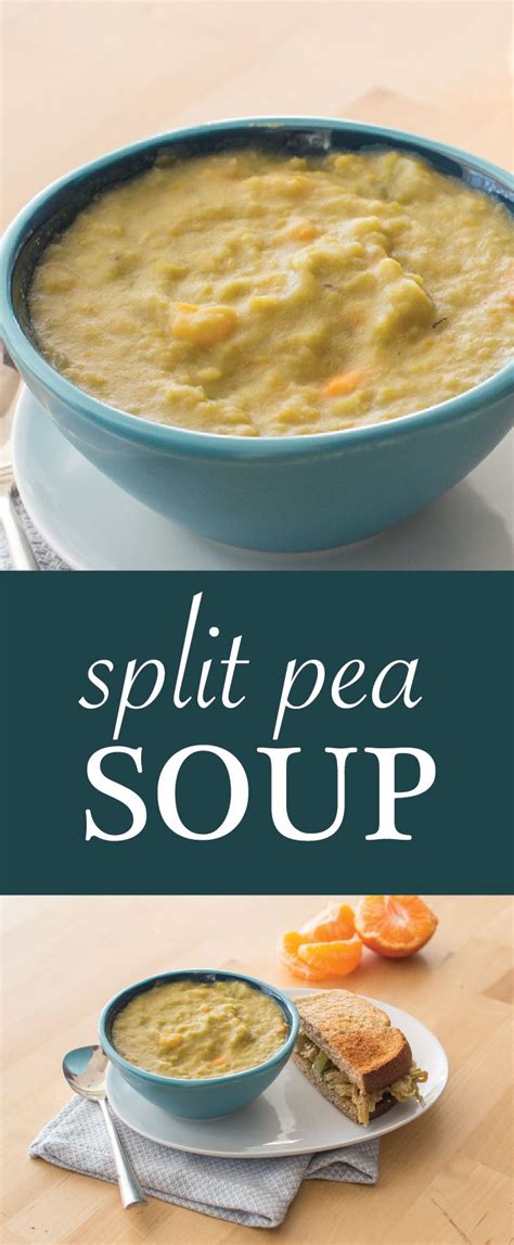 A hearty soup of split peas, flavored with onion, carrots, celery, and thyme. | Split pea, Soup ...