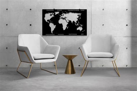 World Map Metal Wall Art Metal World Map Wall Decor World - Etsy