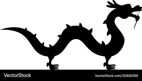 Chinese dragon icon black color flat style simple Vector Image