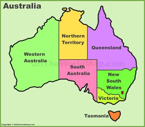 Australia States And Territories Map | List of Australia States And Territories