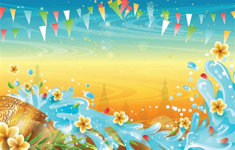 Songkran Water Splashing Festival Background 1953842 Vector Art at Vecteezy