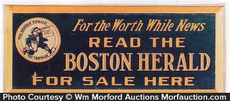 Antique Advertising | Boston Herald Sign • Antique Advertising