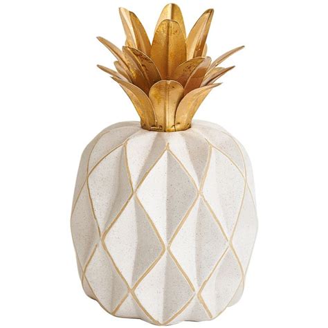 Ceramic white pineapple decor statue