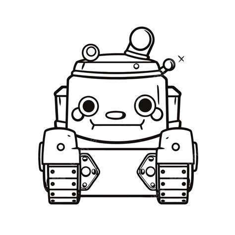 Cute Little Tank Drawing With Its Eyes And Mouth Outline Sketch Vector, Tanks Drawing, Tanks ...