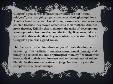 Gilligan’s theory of moral development