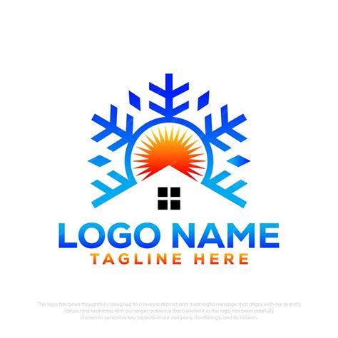 Premium Vector | Heating and cooling logo heating and cooling home logo ...