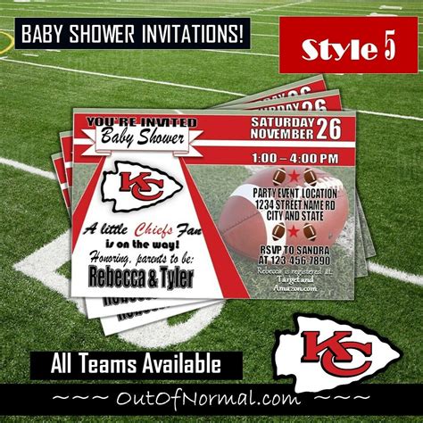 Football Baby Shower Invitations, Birthday Invitations, Football Birthday, Nfl Football ...