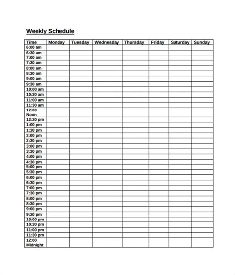 4 week work schedule template - www.summafinance.com