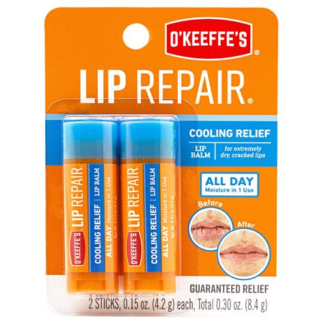 O'Keeffe's Lip Repair Cooling Relief Lip Balm, 2 Stick Pack - Walmart.com